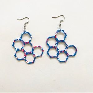 3D printed Handmade Earrings | Honeycomb Design